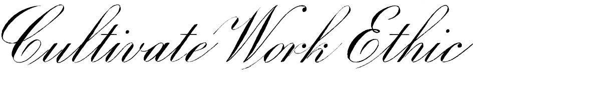 Cultivate Work Ethic