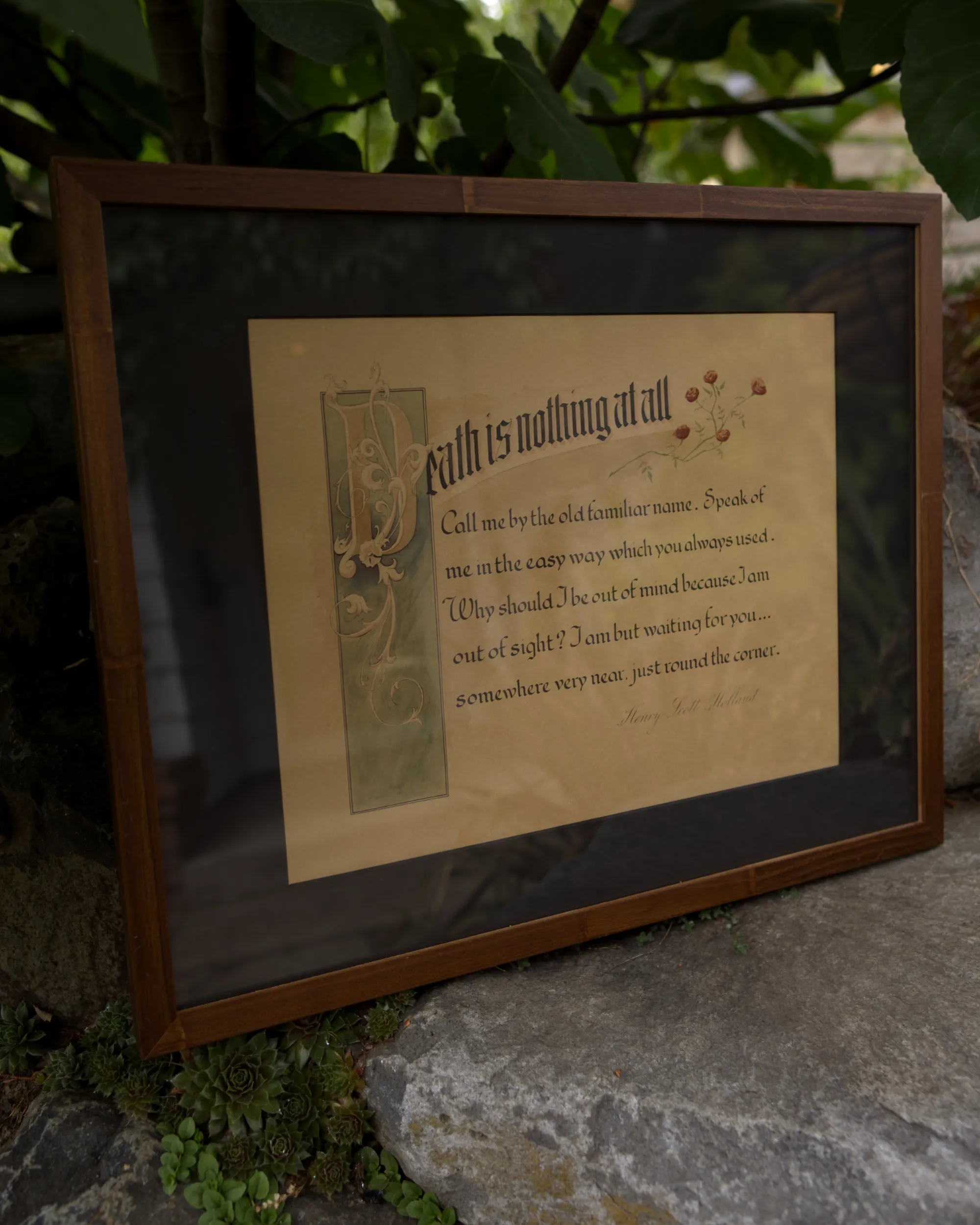 Death Is Nothing At All — A piece of traditional engrossing artwork penned by David Grimes