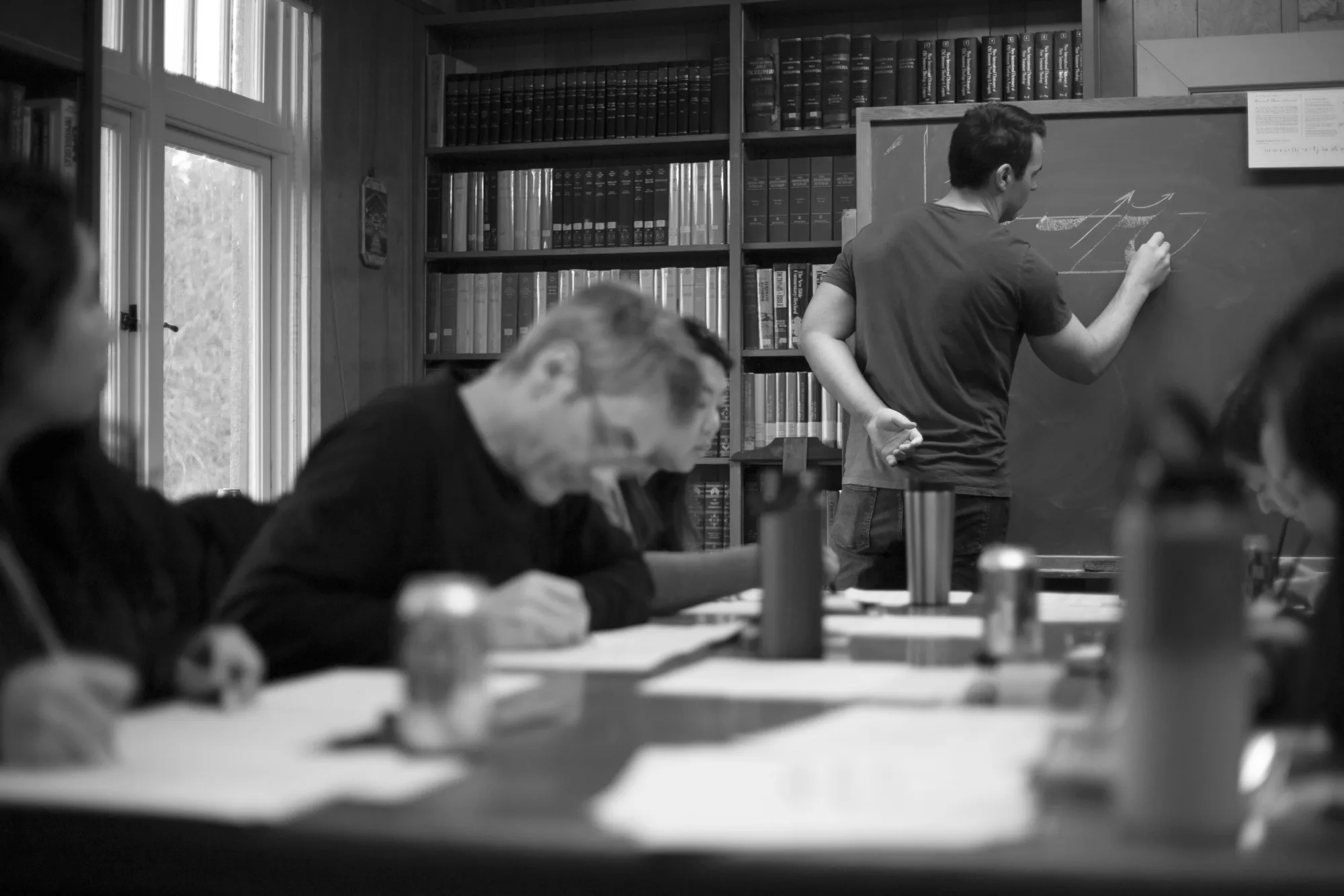 David Grimes teaching French Roundhand in Portland, Oregon.