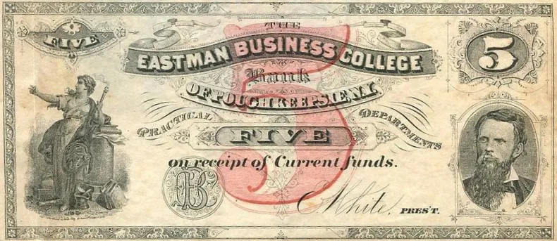 Eastman College, Poughkeepsie NY, bank note