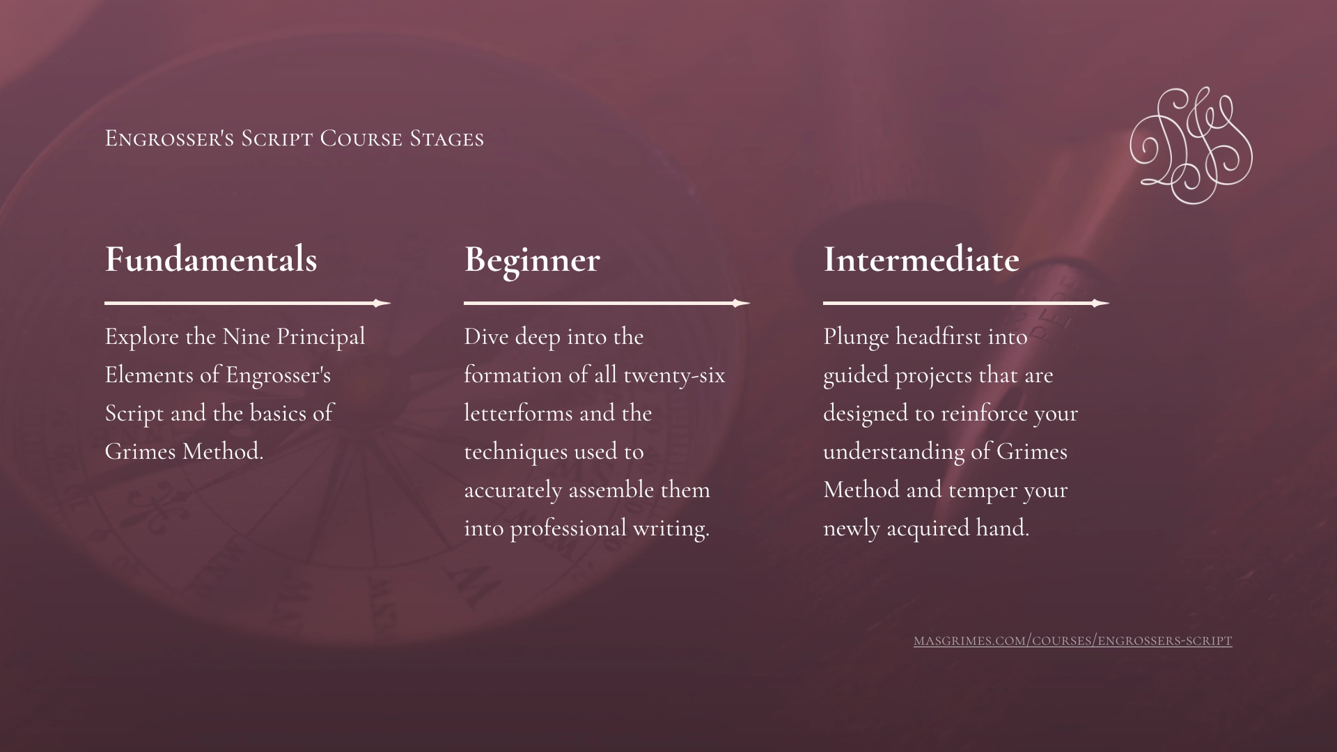 DIS Engrosser's Script Program Stages, Fundamentals, Beginner, Intermediate